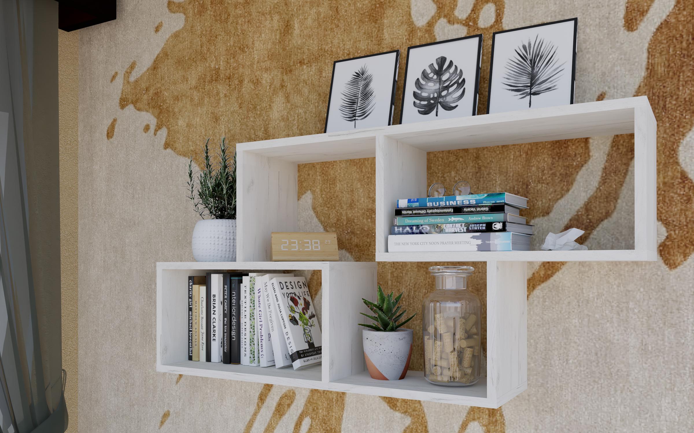 Etajera Edesa, stejar craft alb  1